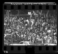 Crowd Lining Santa Monica Blvd During Clash Between Pro Iranian And