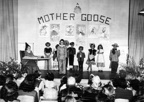 Mother Goose playlet graduation exercises at Murray School (1950), photograph