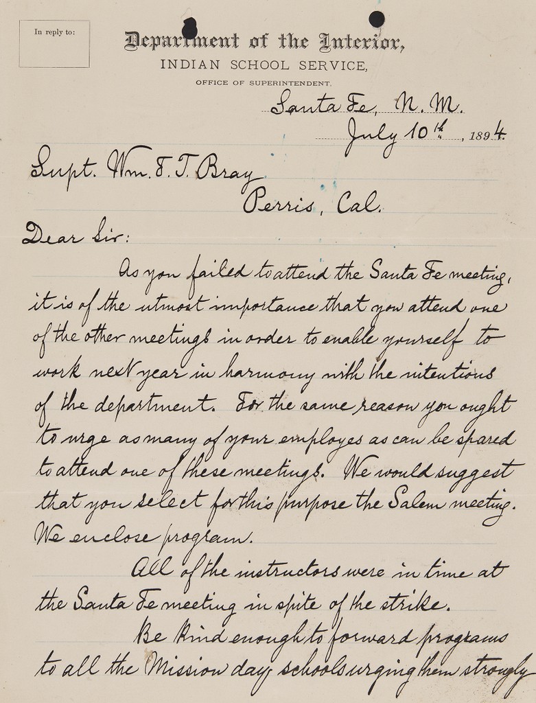 Letter to Wm. F. T. Bray from Charles D. Rakestraw — Calisphere
