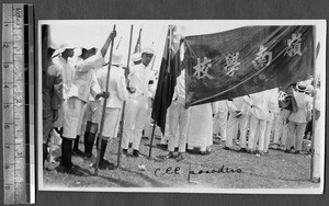 Middle school students at parade, Guangzhou, Guangdong, China, 1925