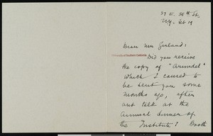 Julian Street, letter, 1932-02-19, to Hamlin Garland