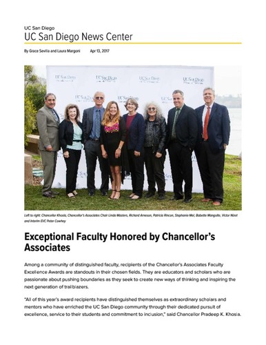 Exceptional Faculty Honored by Chancellor’s Associates