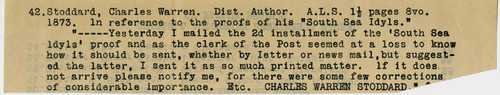 Seller's note on Stoddard letter, 1873 June 24