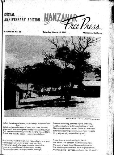 Manzanar free press, March 20, 1943