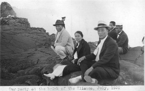 Henry Chung's friends at Kilauea, 1920