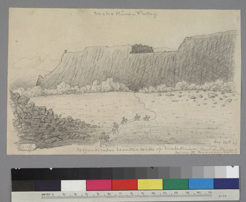Perpendicualr basaltic walls of Snake River
