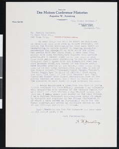 Augustine W. Armstrong, letter, 1921-03-15, to Hamlin Garland