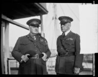 Colonel Harry Lay and Brigadier-General Dion Williams on the USS Henderson, San Diego, 1928