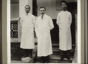 Dr Müssig with two assistants in Kayin