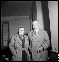 [Mayor, Ammerschwihr: Thérèse Bonney with mayor, indoors]