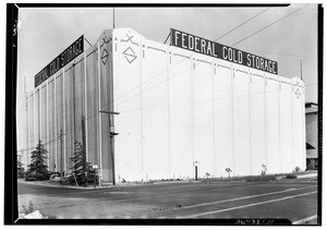 Exterior view of the Federal Cold Storage building in the Central Manufacturing District, Vernon, July, 1932