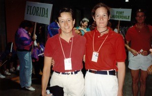 Two female team members at the Celebration '90: Gay Games III