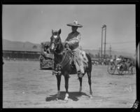 Rider on horseback at the Old Spanish Days Fiesta, Santa Barbara, 1932