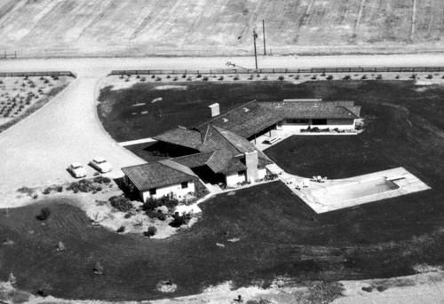 Aerial photograph of Baker home