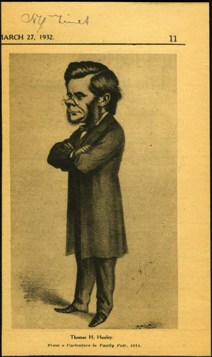 Thomas H. Huxley caricature, reproduced