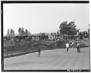 Men on the green during a golf tournament at the Wilshire Country Club (?), 1931