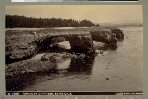 Arches on Cliff Road, Santa Cruz. B 1366. [Photograph by Isaiah West Taber.]
