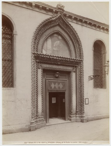 Pe. Ia. No. 12977a. Venezia - Chiesa di S. Paolo. La Porta. (XIV secolo.)