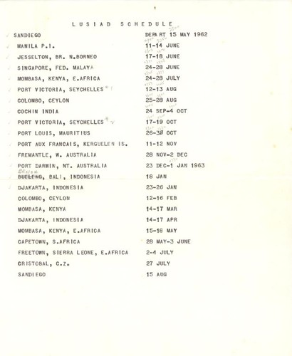 Lusiad Schedule