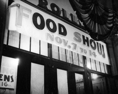 Banner for the Food Show at the Shrine Auditorium