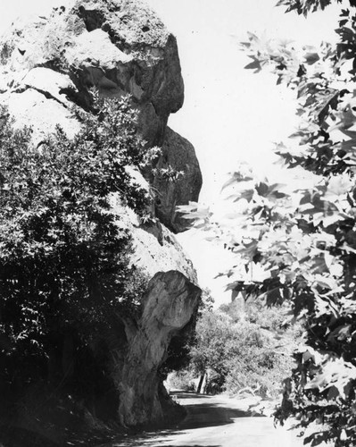 Roadside monolith in Topanga Canyon