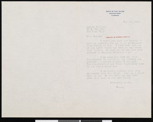 Irving Bacheller, letter, 1924-05-24, to Hamlin Garland