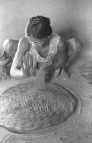 Woman making pottery, La Chamba, Colombia, 1975
