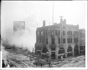 Los Angeles Times building, after the bombing disaster on October 1, 1910