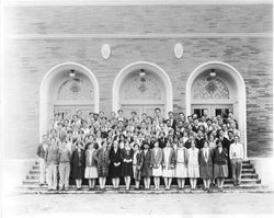1927 Analy High School yearbook Azalea Sophomore class photo on the steps of Analy High School