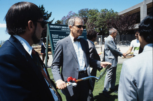 Slide of President Ellis McCune during the University Union Renovations and Addition Groundbreaking
