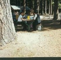 Tule Lake Linkville Cemetery Project 1989: Tour Participants Eating Lunch