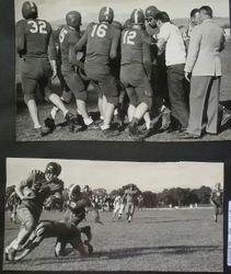 Two photos of the Analy Tigers football vs Santa Rosa at Analy, October 7th, 1949
