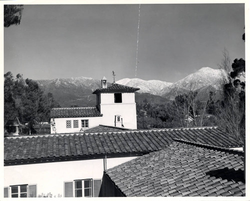 Browning Hall Tower and Mt. Baldy, Scripps College
