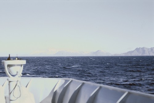 Indian Ocean, 1962[View of snow capped mountains from deck of R/V Argo]