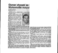 Osmer chosen as Watsonville mayor