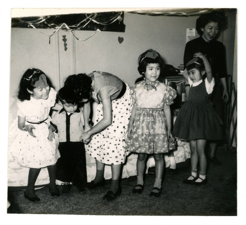 Young children at birthday party