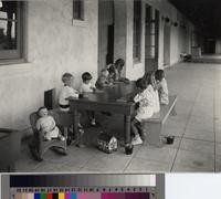 Nursery school children at Malaga Cove School, Palos Verdes Estates, California