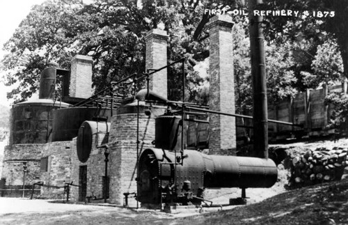First oil refinery in California, side view