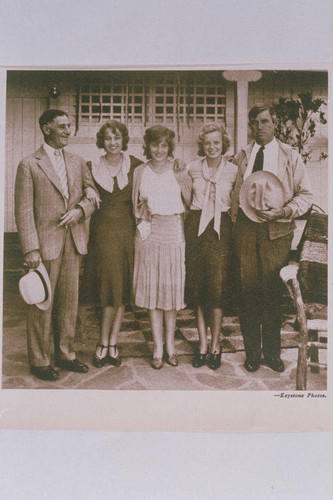 Will Rogers Family and the Fred Stone Family at his Rustic Canyon ranch appearing in an article for "Pictorial California Magazine."