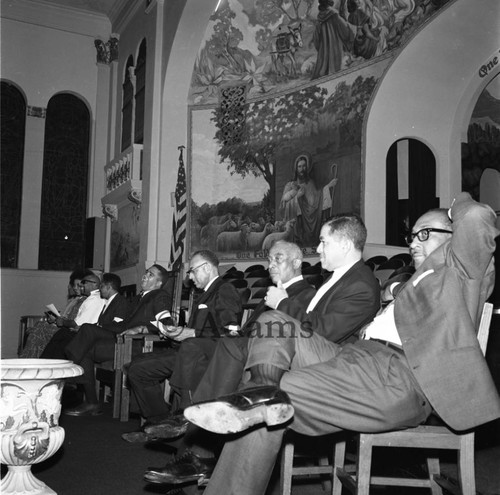 Speakers at the First Annual Recognition Awards sitting together, Los Angeles, 1968