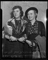 Pat Divenney and Sally McKinnon testify as witnesses in Earl W. Taylor felony case, Los Angeles, 1935