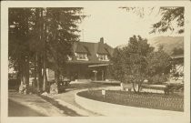 View of the railway depot in downtown Mill Valley, California, from Miller Avenue, date unknown