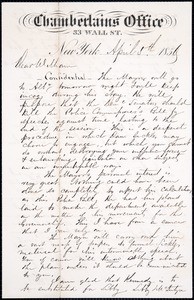 Robert Kelly III, letter, 1856 Apr. 5, to William Kelly