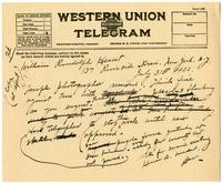 Telegram from Julia Morgan to William Randolph Hearst, July 31, 1922