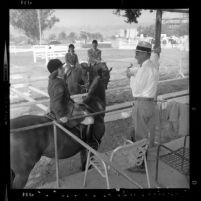 Members of Flintridge Riding Club practicing for Amateur Horse Show, Calif., 1964
