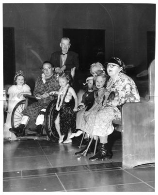 [Children from the Joy Powell Dance Studio visiting patients at the Laguna Honda Home]