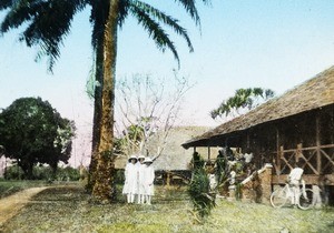 Missionaries outside mission station, Congo, ca. 1925-1935