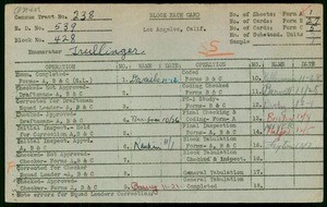 WPA block face card for household census (block 428) in Los Angeles County