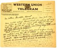 Telegram from Julia Morgan to William Randolph Hearst, April 14, 1920