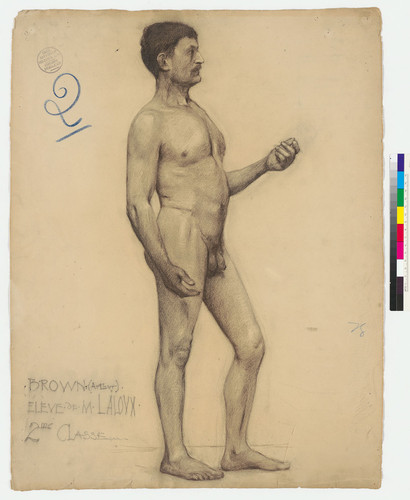 Life drawing of a nude man